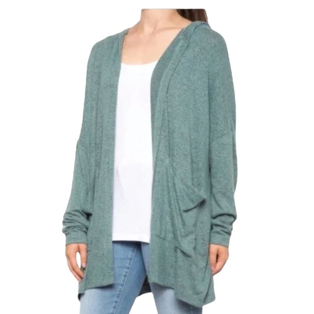 NWT Young Fabulous & Broke Very Oversized Hooded Open Front Cardigan Green, M